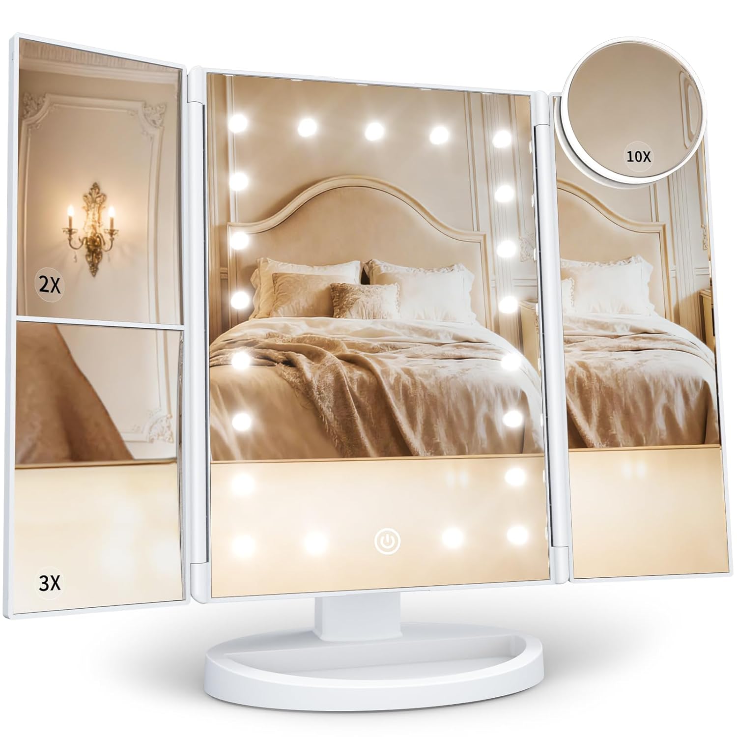 Trifold LED Vanity Mirror